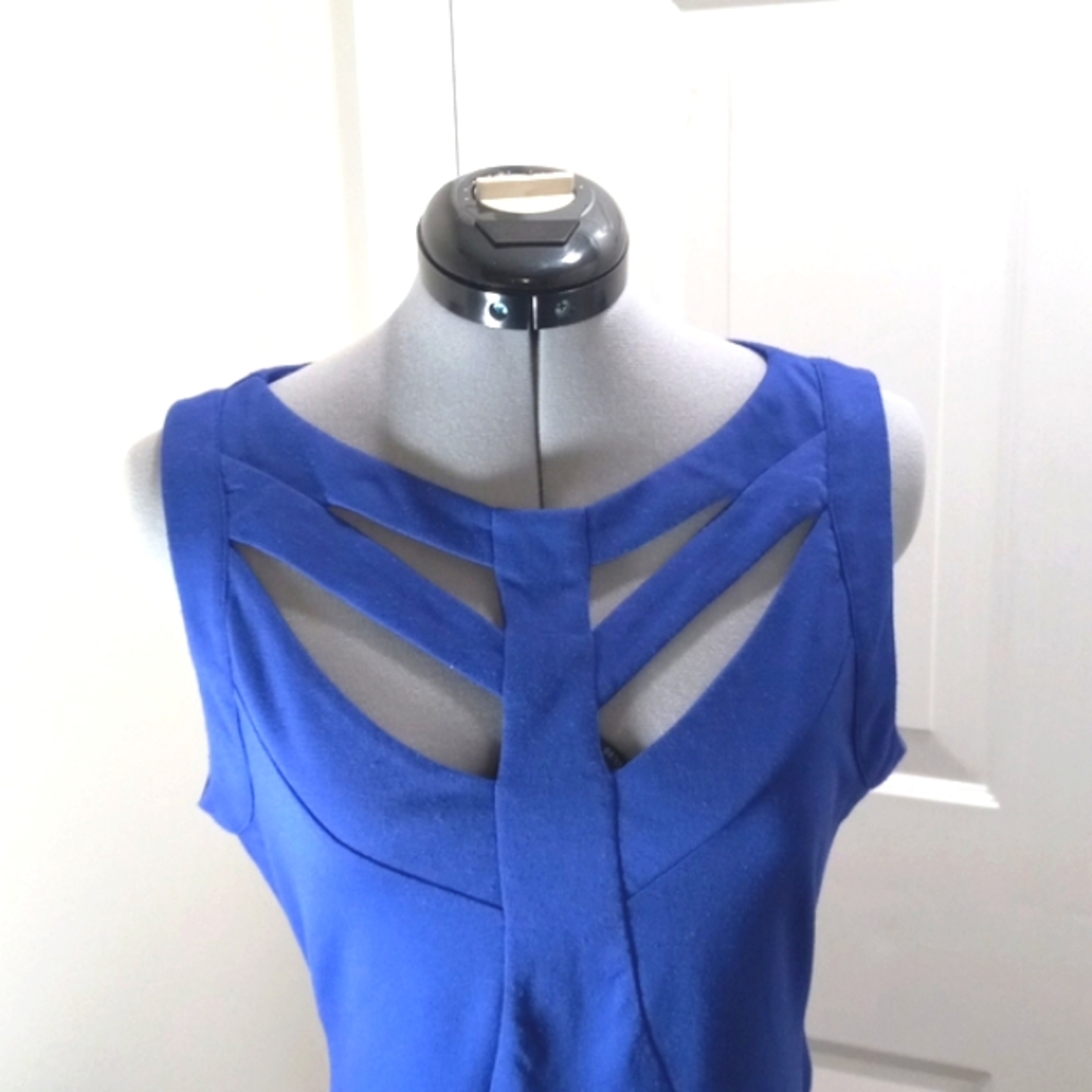 One Clothing, Royal Blue  Strappy Cross Bodycon Dress Sz Med/large. Mini